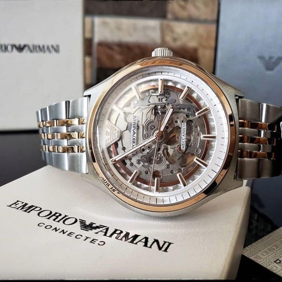 New Emporio Armani Men's Meccanico Skeleton Dial Automatic Luxury Watch AR60002 - Picture 5 of 16